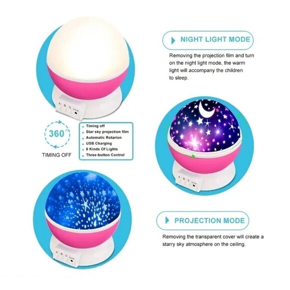 LED Star Projector Night Light for Bedroom Decor - Picture 7 of 9